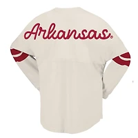 T-shirt surdimensionné en jersey Spirit pour femmes crème Arkansas Razorbacks