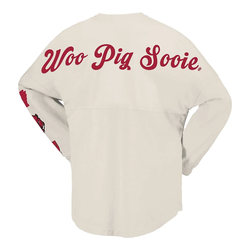 T-shirt à manches longues local Spirit Jersey Natural Arkansas Razorbacks pour femmes