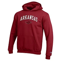 Sweat à capuche du champion des jeunes Cardinal Arkansas Razorbacks Campus