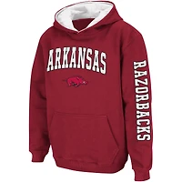 Sweat à capuche 2 coups pour jeunes Colosseum Cardinal Arkansas Razorbacks