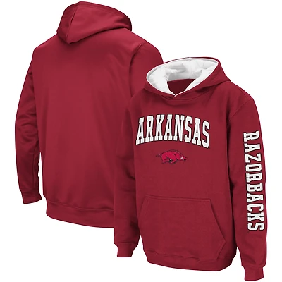 Sweat à capuche 2 coups pour jeunes Colosseum Cardinal Arkansas Razorbacks