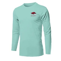 Youth  Light Green Arkansas Razorbacks Merry Christmas Tree Long Sleeve T-Shirt