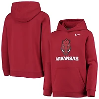 Youth Nike Cardinal Arkansas Razorbacks Stadium Club Fleece Pullover Hoodie