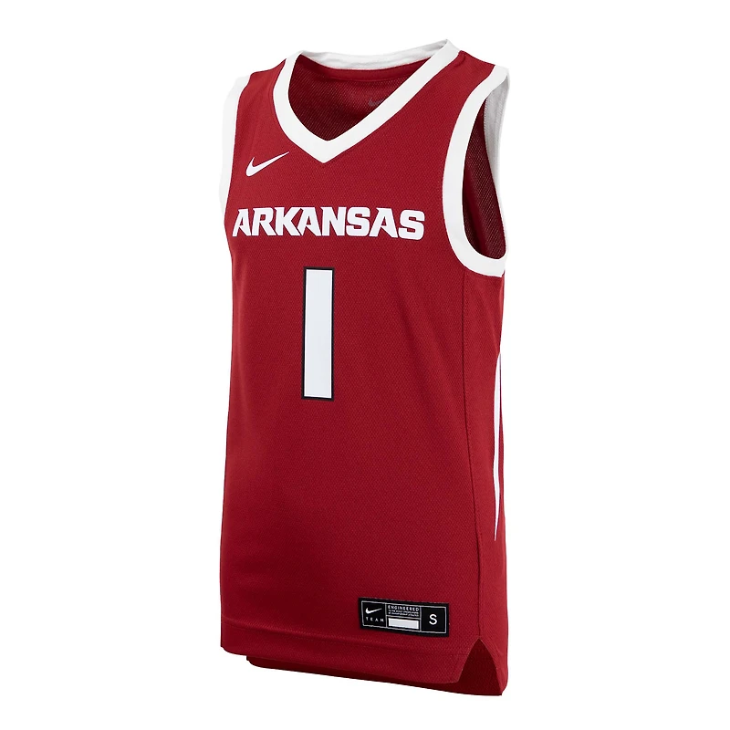 Maillot de basket-ball réplique Nike #1 Crimson Arkansas Razorbacks pour jeunes