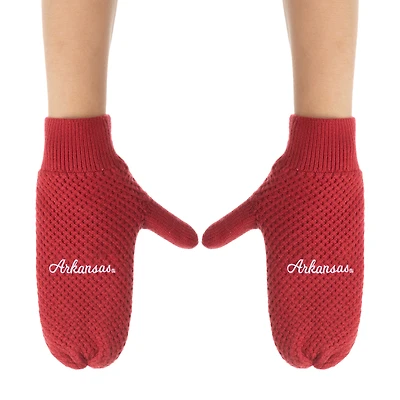ZooZatz Arkansas Razorbacks Knit Bow Headband & Mittens Bundle