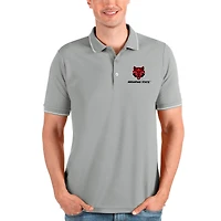 Polo gris Antigua pour homme, Arkansas State Red Wolves Affluent