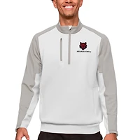 Pull zippé quart de tour pour homme, blanc/argent, équipe Arkansas State Red Wolves