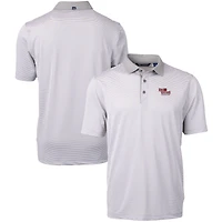 Polo Cutter & Buck gris/blanc Arkansas State Red Wolves grandes tailles Virtue Eco Pique à micro-rayures recyclées