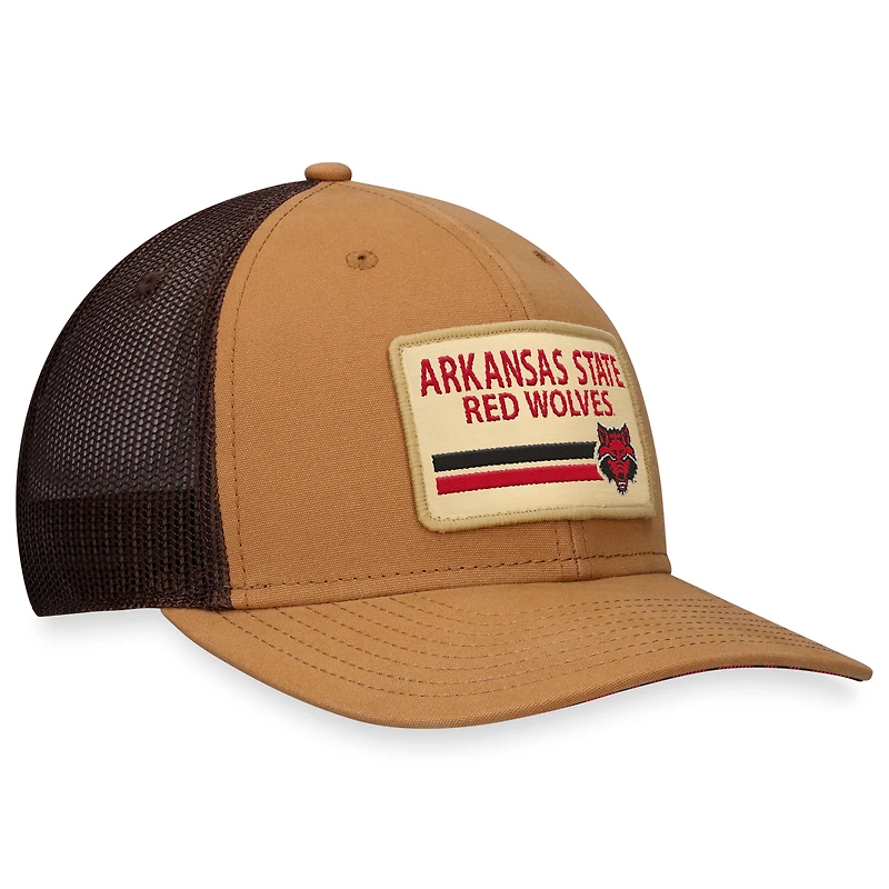 Men's Top of the World Khaki Arkansas State Red Wolves Strive Trucker Adjustable Hat