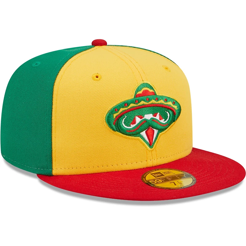 Casquette ajustée New Era pour homme Diamantes De Arkansas Copa La Diversion 59FIFTY jaune/rouge