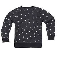 Girls Youth Wes & Willy  Black Army Knights Shimmer Star Reverse Sweatshirt