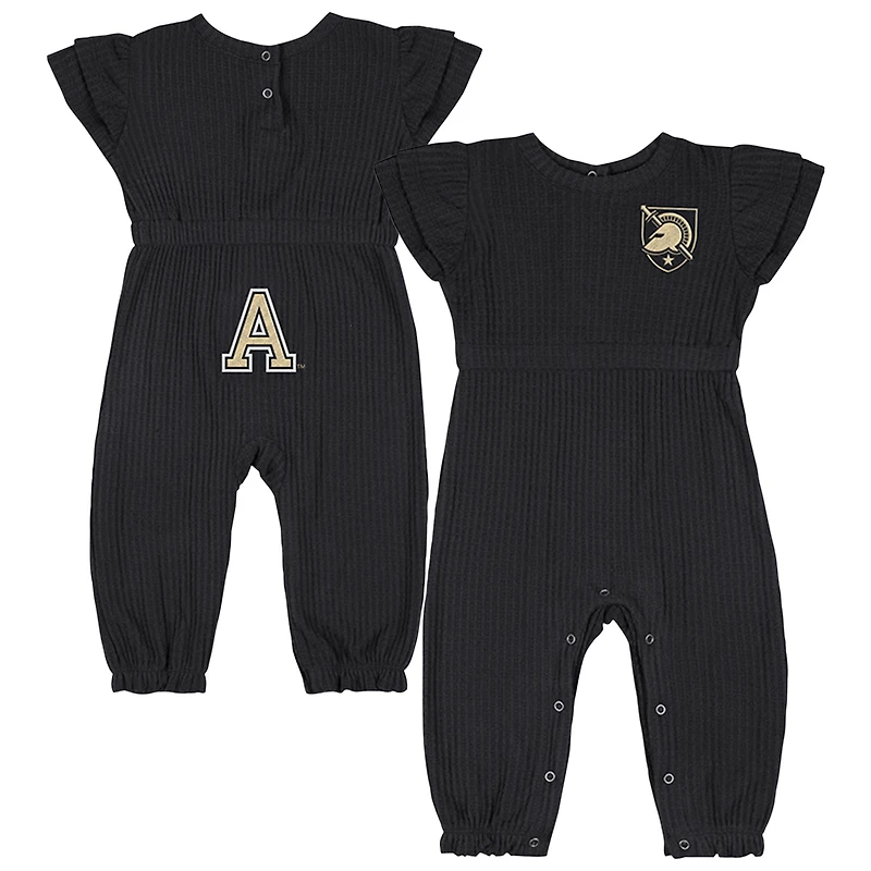 Infant Colosseum Black Army Knights Beautopia Waffle Knit Romper