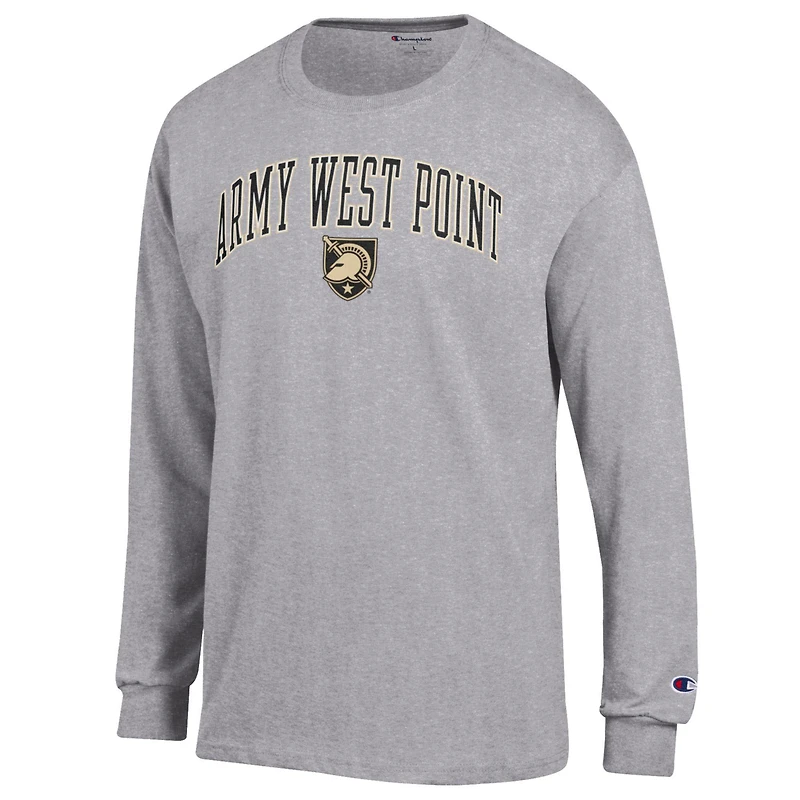 T-shirt à manches longues pour homme Champion Heather Grey Army Black Knights Arch Over Logo