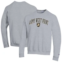Sweat-shirt à capuche Champion Heather Grey Army Black Knights pour homme avec logo Arch Over