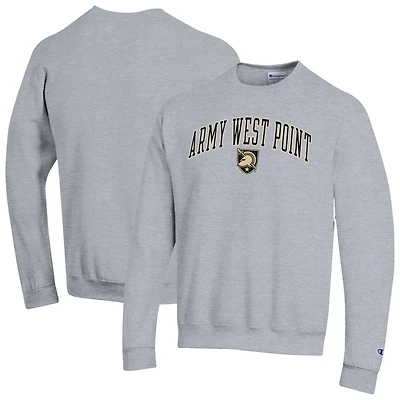 Sweat-shirt à capuche Champion Heather Grey Army Black Knights pour homme avec logo Arch Over