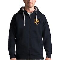 Men's Antigua Charcoal Army Black Knights Victory Full-Zip Hoodie