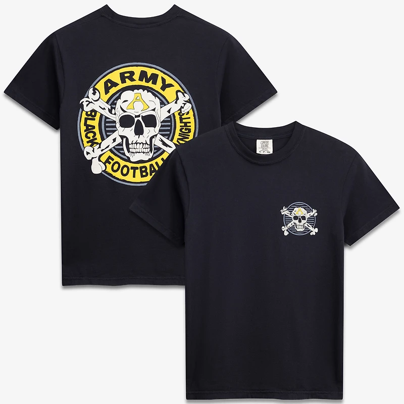 T-shirt homme noir, insigne Black Knights Circle, couleurs confortables