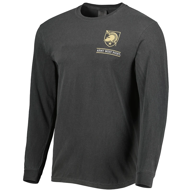 Men's Black Army Knights Circle Campus Scene Long Sleeve T-Shirt