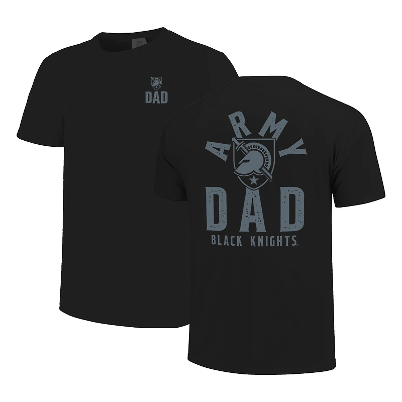 Men's Black Army Knights Father's Day Mascot Overlay T-Shirt