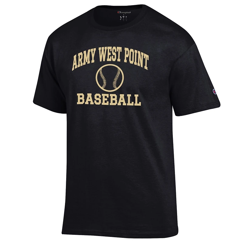 Men's Champion Black Army Knights Baseball Icon T-Shirt
