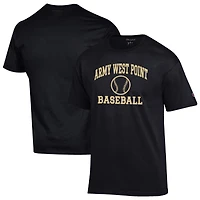Men's Champion Black Army Knights Baseball Icon T-Shirt