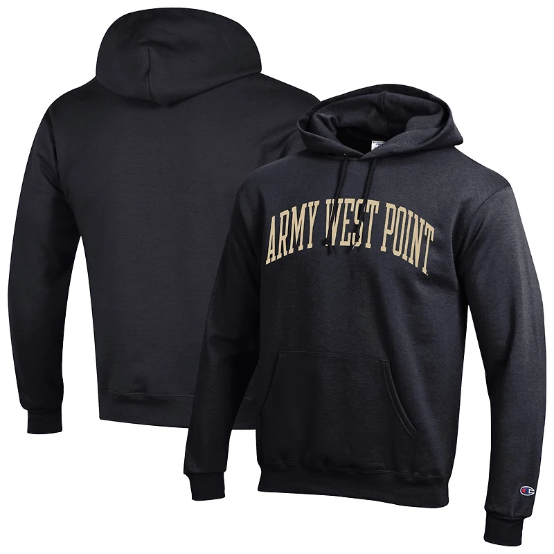 Men's Champion  Black Army Knights Basic Arch Fleece Pullover Hoodie