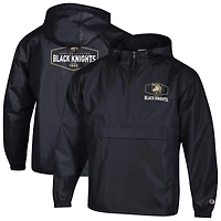 Men's Champion Black Army Knights Delay Packable Half-Zip Jacket