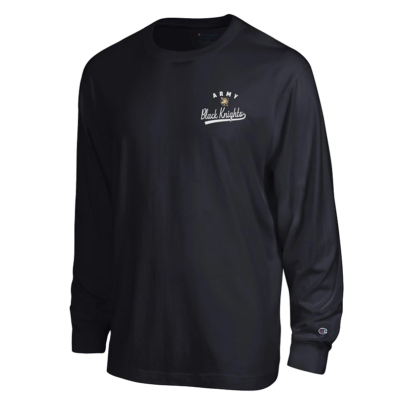 Men's Champion  Black Army Knights Laminated All-Star Long Sleeve T-Shirt