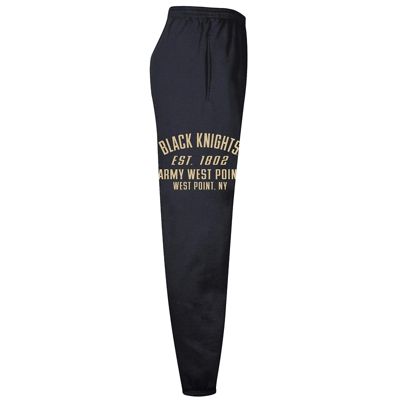 Men's Champion Black Army Knights Powerblend Banded Fleece Sweatpants