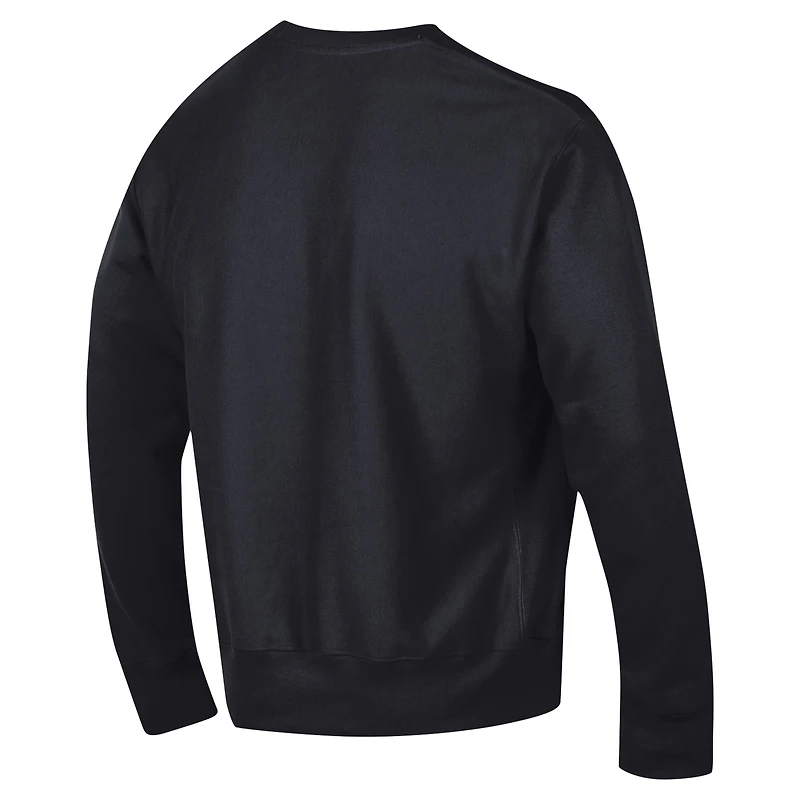 Men's Champion Black Army Knights Vault Late Night Reverse Weave Pullover Sweatshirt