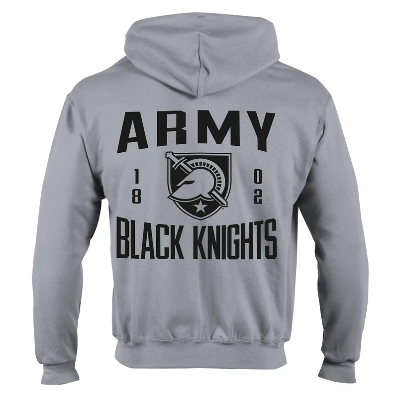 Men's Champion Gray Army Black Knights Varsity Powerblend Full-Zip Fleece Hoodie