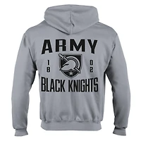 Men's Champion  Gray Army Black Knights Varsity Powerblend Full-Zip Fleece Hoodie