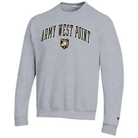 Men's Champion  Heather Gray Army Black Knights Basic Arch Fleece Pullover Sweatshirt