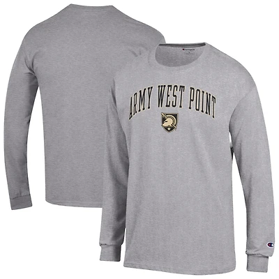 Men's Champion  Heather Gray Army Black Knights Basic Arch Long Sleeve T-Shirt