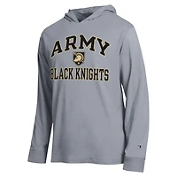 Men's Champion  Heather Gray Army Black Knights High Motor All-Star Long Sleeve Hooded T-Shirt