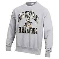 Men's Champion Heather Gray Army Black Knights Vault Late Night Reverse Weave Pullover Sweatshirt