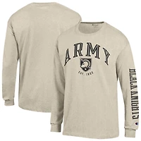 Men's Champion  Oatmeal Army Black Knights Neutral Arch Long-Sleeve T-Shirt
