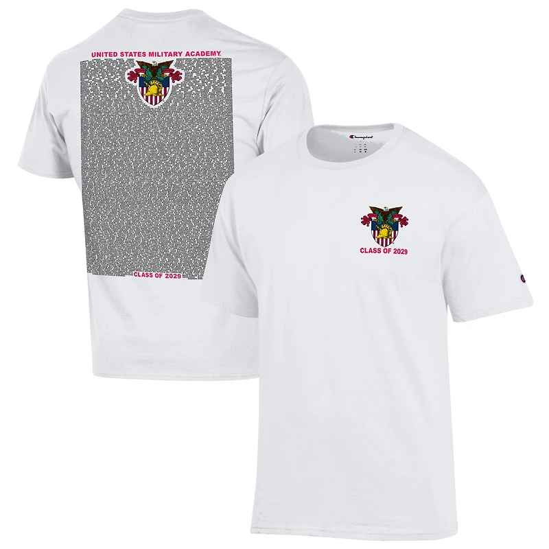 Men's Champion White Army Black Knights Class of 2029 R-Day T-Shirt