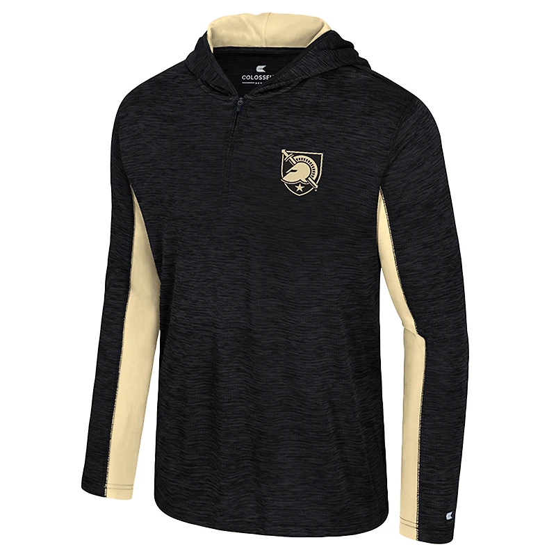 Men's Colosseum Black Army Knights Always Sunny Quarter-Zip Hoodie