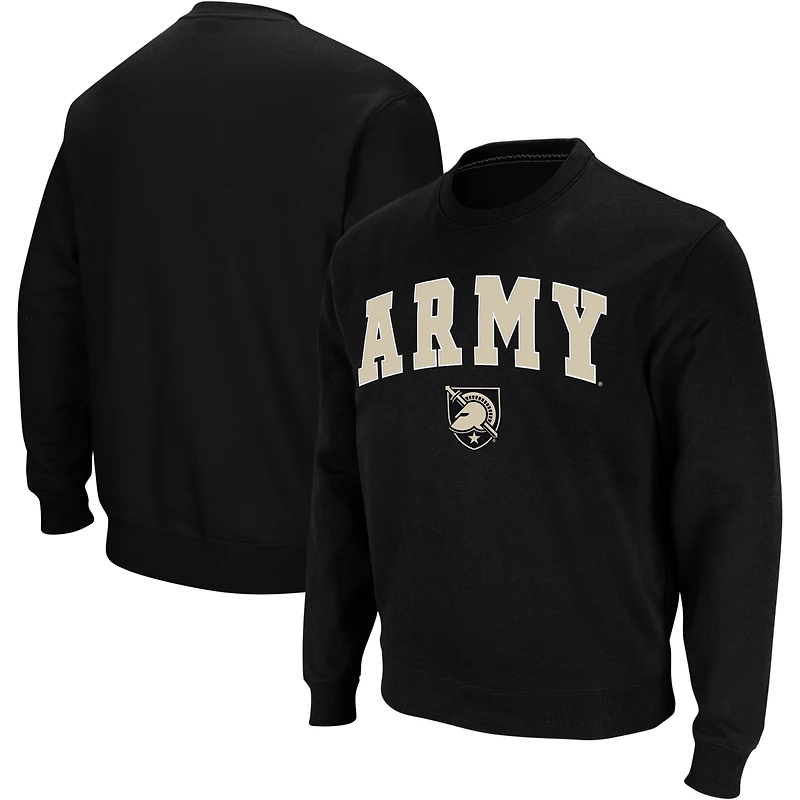 Men's Colosseum Black Army Knights Arch & Logo Crew Neck Sweatshirt