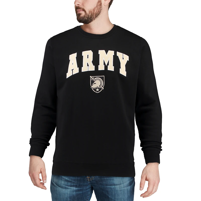 Men's Colosseum Black Army Knights Arch & Logo Crew Neck Sweatshirt