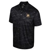 Men's Colosseum Black Army Knights Daly Print Polo