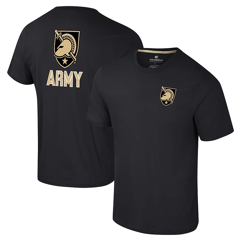 T-shirt Colosseum Black Army Knights Logo Lockup 2-Hit Active Blend pour hommes