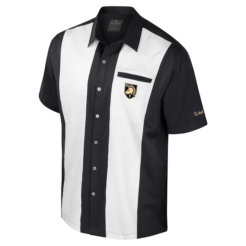 Men's Colosseum Black Army Knights Strike Bowling Button-Up Shirt