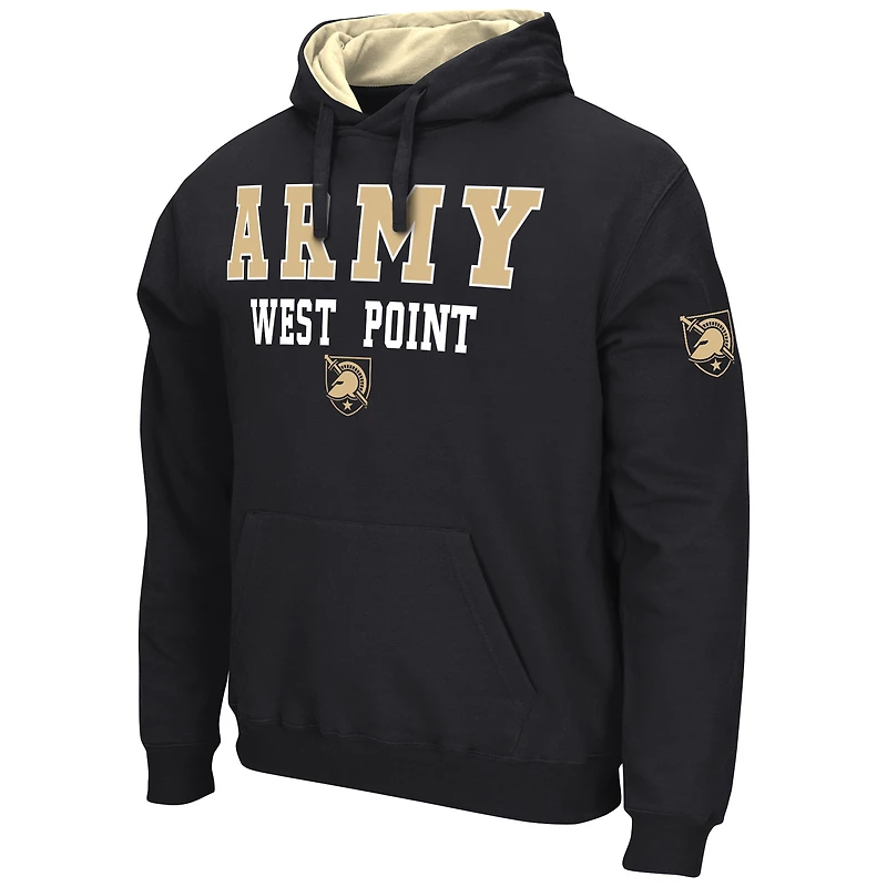 Men's Colosseum Black Army Knights Sunrise Pullover Hoodie