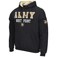 Men's Colosseum Black Army Knights Sunrise Pullover Hoodie
