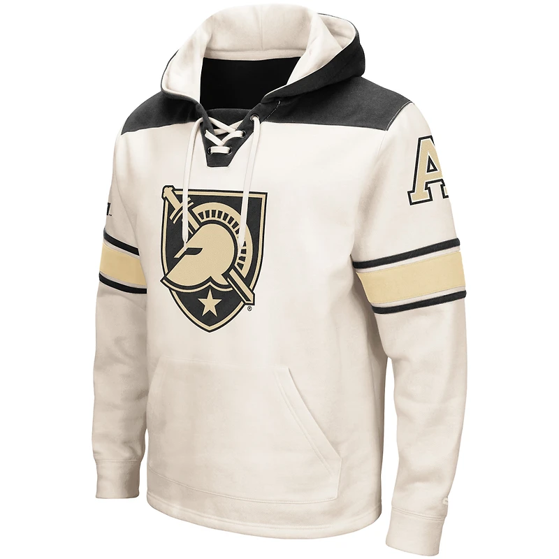 Men's Colosseum Cream Army Black Knights 2.0 Lace-Up Pullover Hoodie
