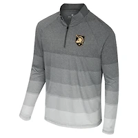 Men's Colosseum  Gray Army Black Knights AI Striped Mesh Quarter-Zip Raglan Windshirt