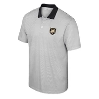 Men's Colosseum White/Black Army Black Knights Print Stripe Polo