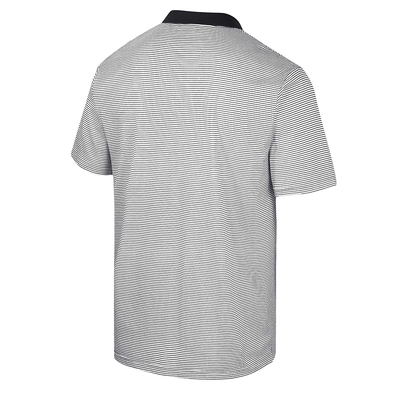 Men's Colosseum White/Black Army Black Knights Print Stripe Polo